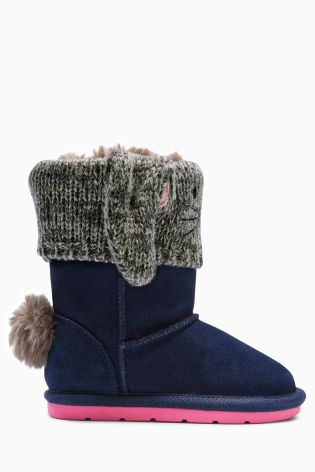 Knit Bunny Pull-On Boots (Younger Girls)